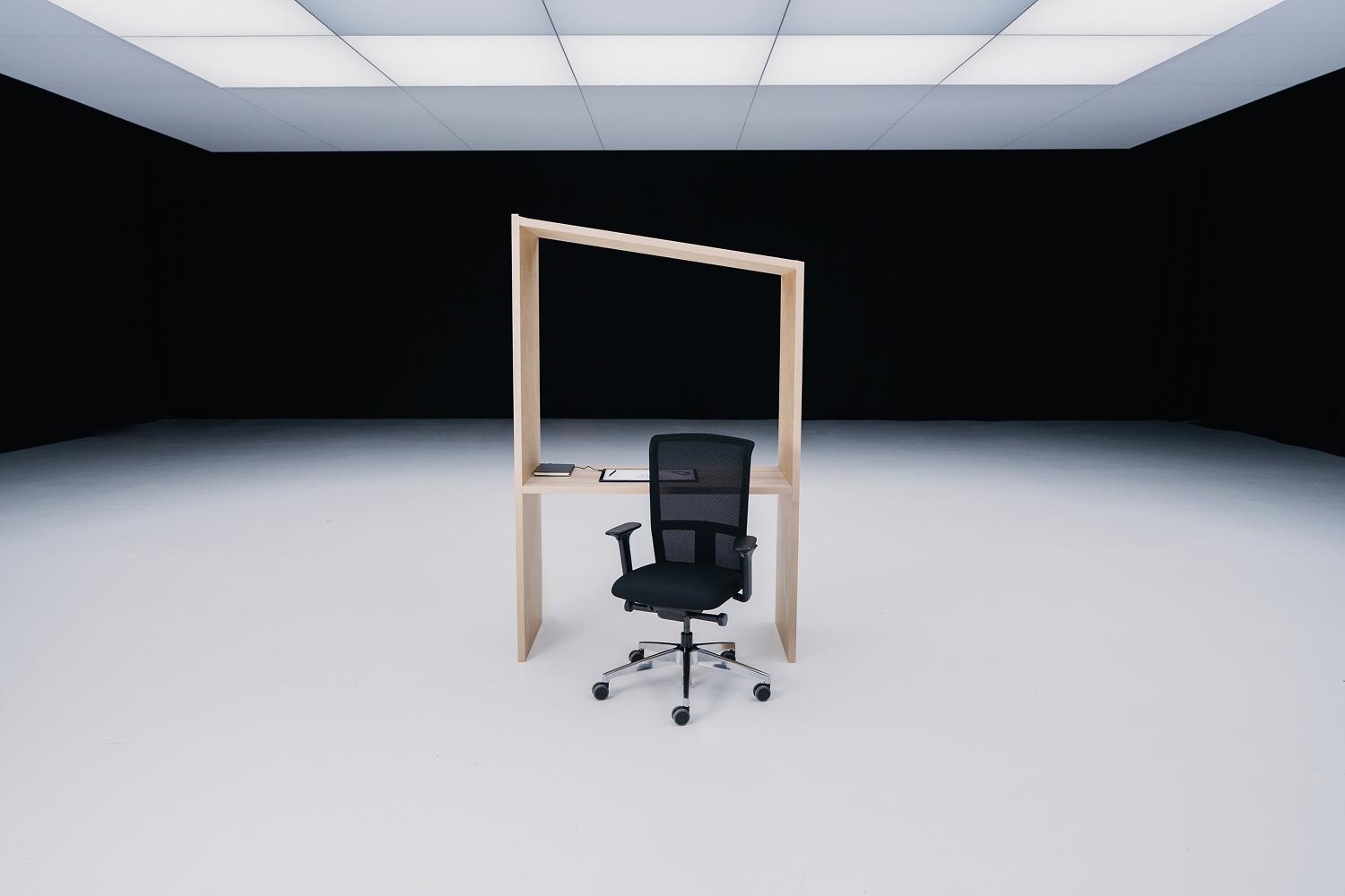 A se7en office chair in a well lit office space